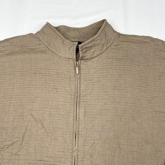 Eileen Fisher Soft Textured Full Zip Jacket Tan - Picture 4 of 8